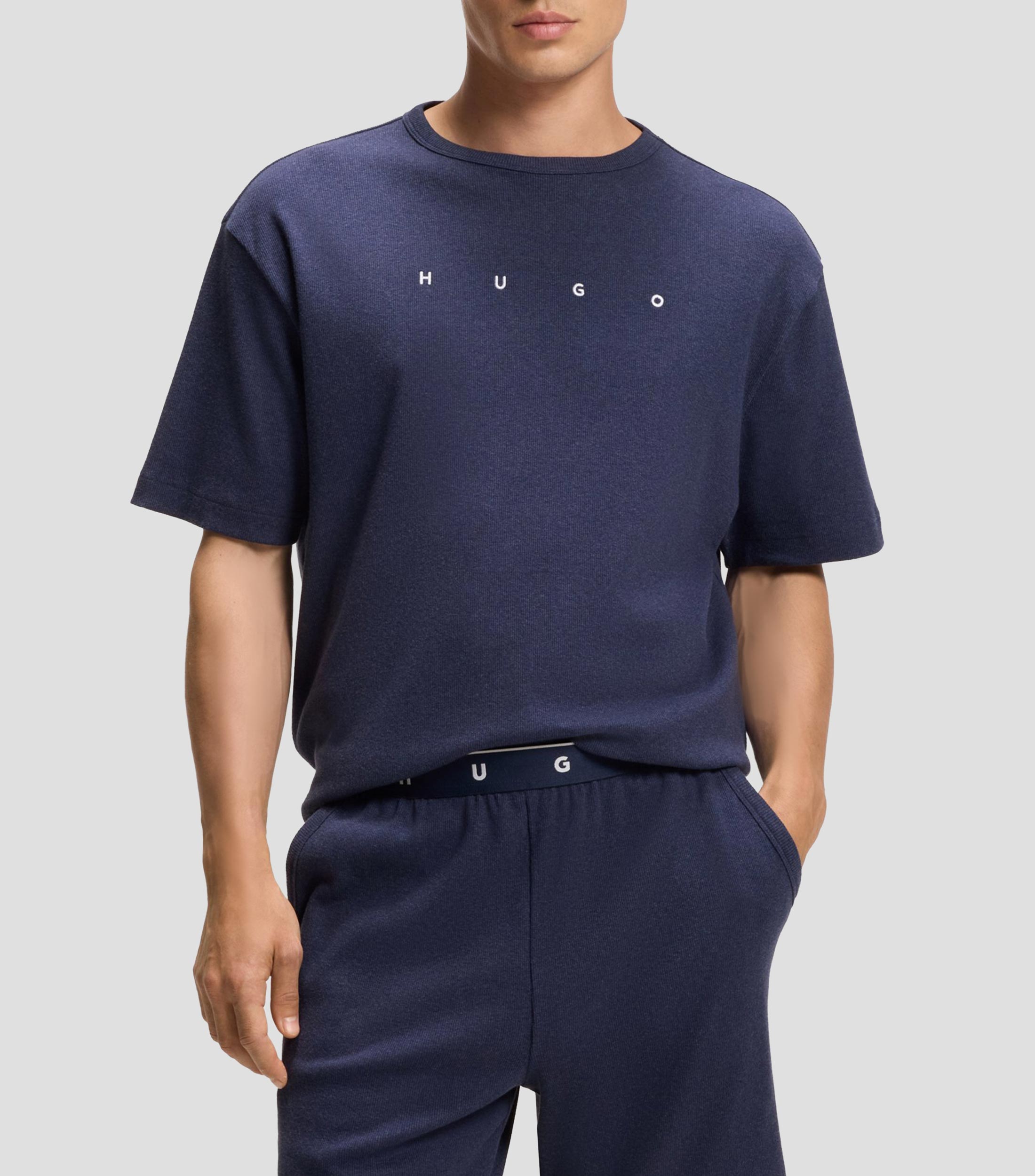 Playera cuello redondo manga corta jaspeada Hombre